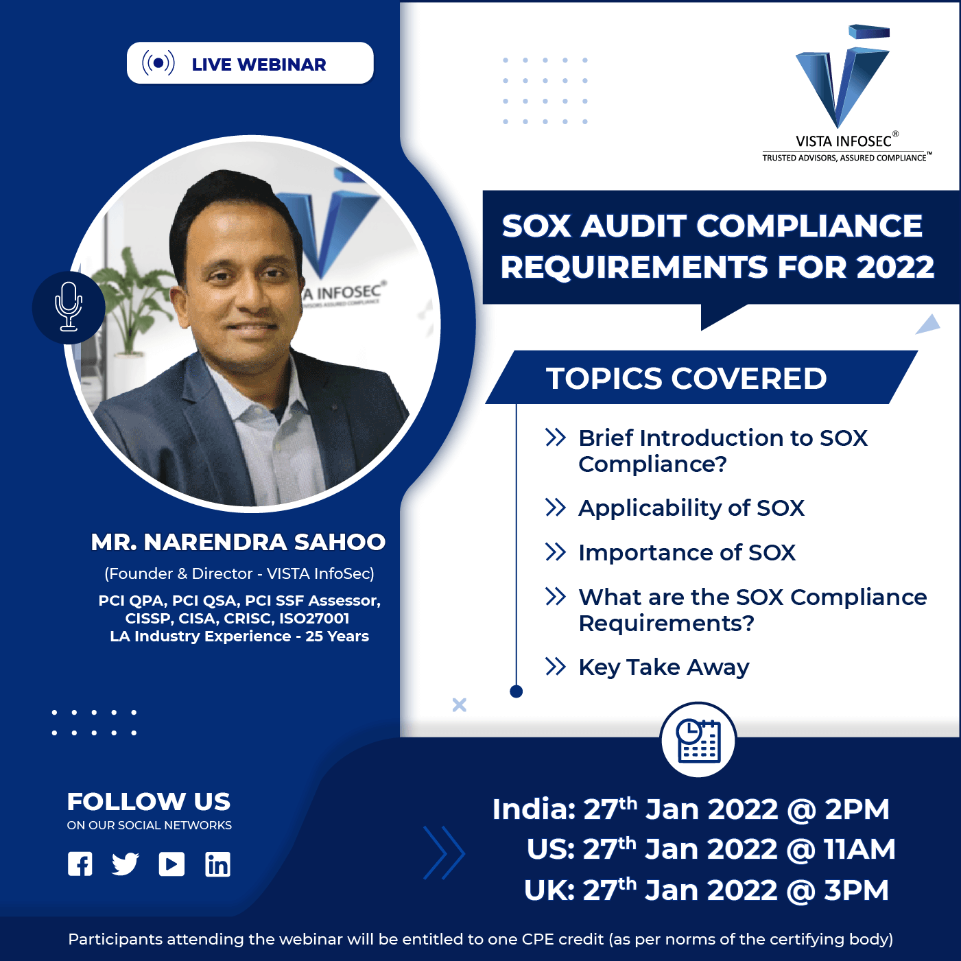 Webinar:- SOX Audit Compliance Requirements for 2022