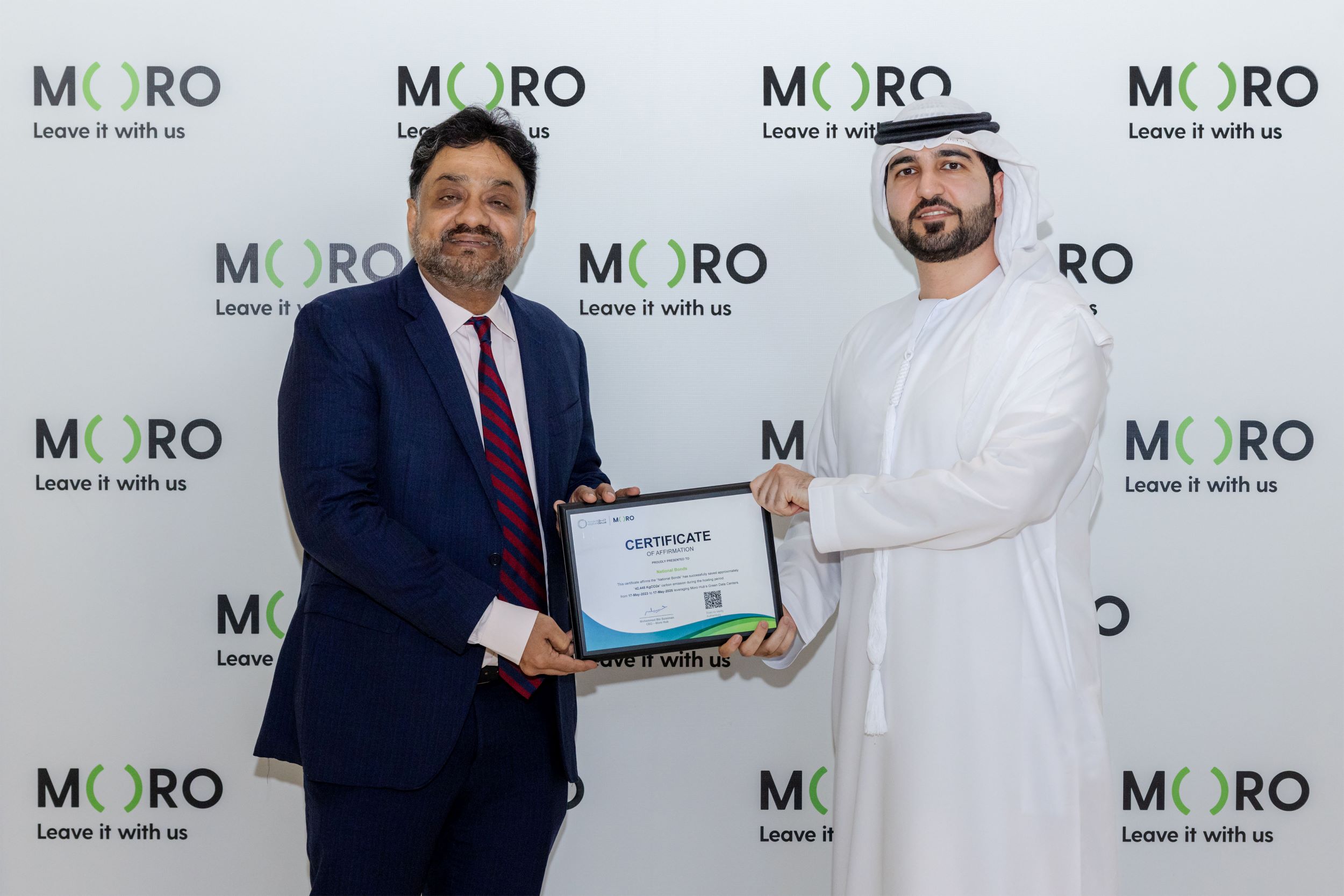 Moro Hub Awards Green Certificate to National Bonds for Sustainable IT Practices