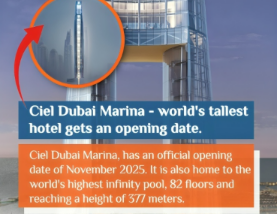 Ciel Dubai Marina, the world’s tallest hotel, to open in November 2025