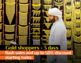 UAE Gold Shoppers Enticed by 3-Day Flash Sales Amid Drop in Gold Prices