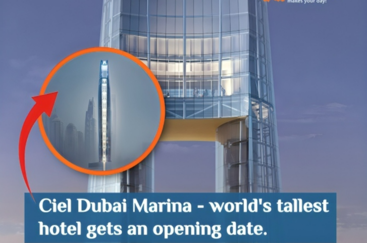 Ciel Dubai Marina, the world’s tallest hotel, to open in November 2025