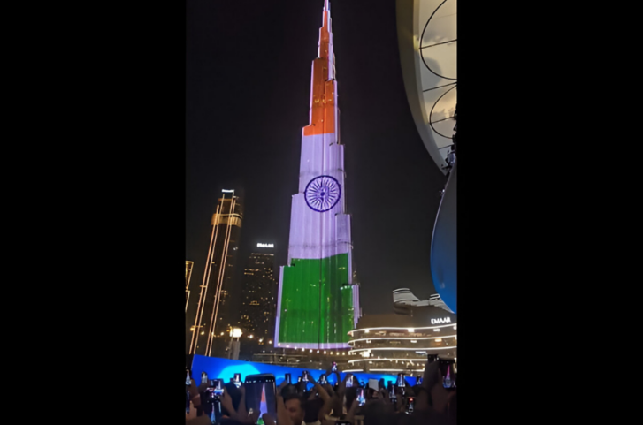Dubai’s Burj Khalifa Shines in Tricolour to Mark India’s 79th Independence Day