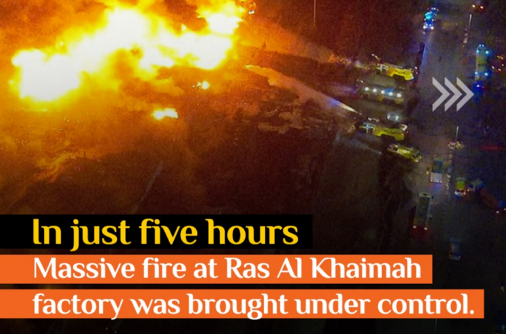 Massive Factory Fire in Ras Al Khaimah Brought Under Control After 5-Hour Operation