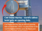 Ciel Dubai Marina, the world’s tallest hotel, to open in November 2025
