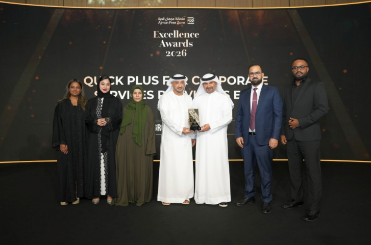 Quickplus Business Consultants Named Top Grossing Partner of the Year 2026 by Ajman Free Zone