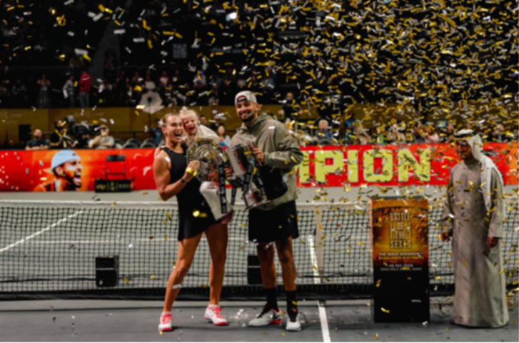 Kyrgios secures dramatic win at Battle of the Sexes Dubai showdown