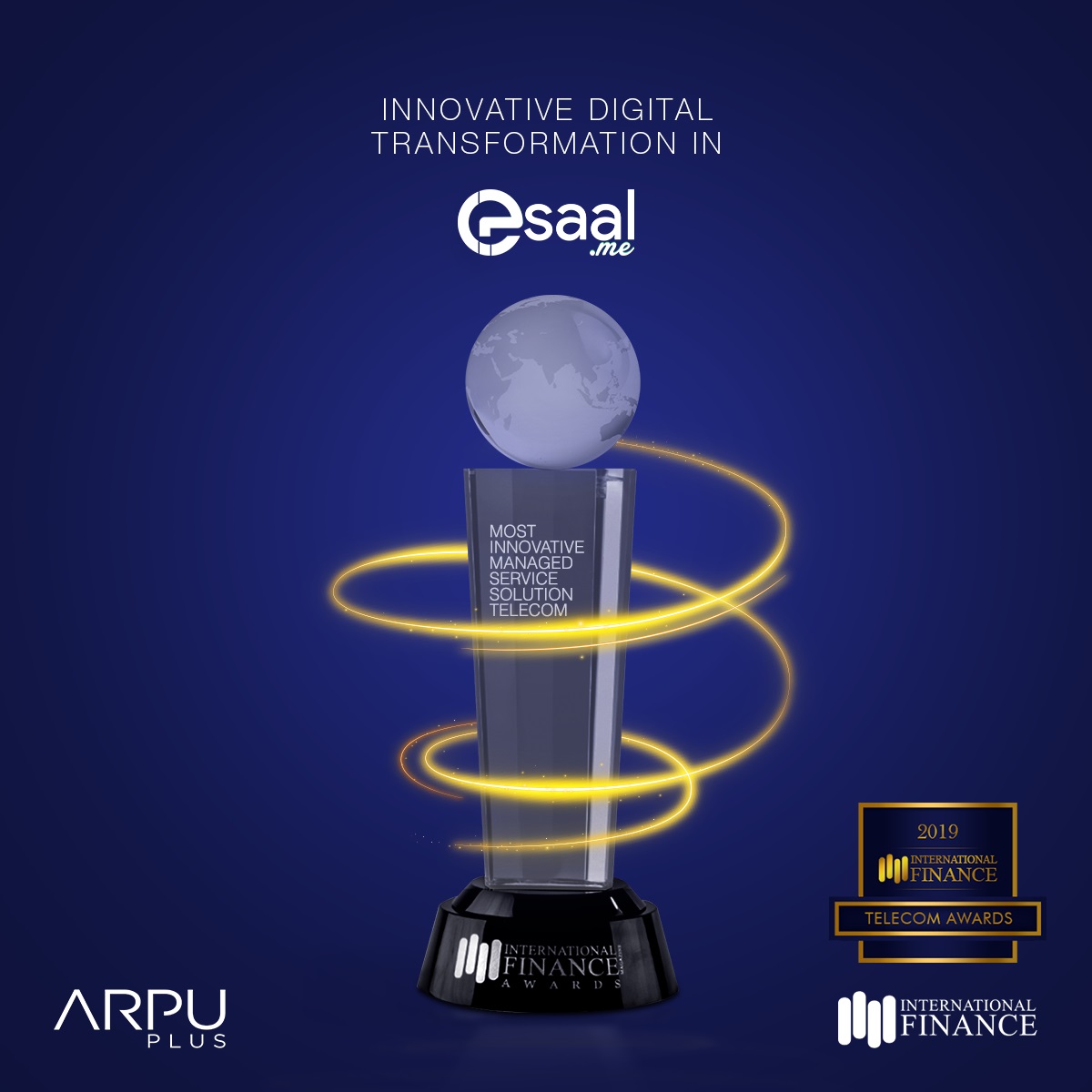 International Finance Awards 2019 achieved by Esaal -  ArpuPluss online consulting platform