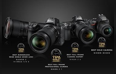 Nikon Products, Including the Latest Z Series Mirrorless Cameras, Receive the TIPA WORLD AWARDS 2019