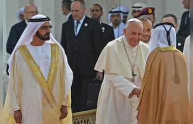 A multilingual audience gathers at the historic Papal Mass at Zayed Sports City Stadium, Abu Dhabi 