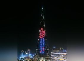 Burj Khalifa lights up for Sharjah Light Festival 2019 