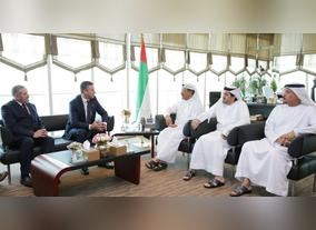 H.E. Al Mansoori Discusses new Phase of Economic and Trade Cooperation with President of Kosovo Parliament