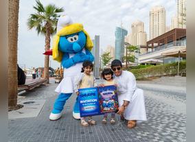 The Smurfs from MOTIONGATE Dubais spotted at The Beach at JBR!