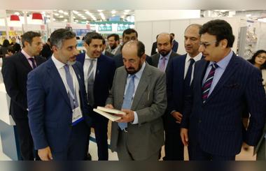 London Book Fair 2017: Ruler of Sharjah Visits Mohammed bin  Rashid Al Maktoum Knowledge Foundations Pavilion