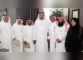 The Undersecretary of the Ministry of Health and Prevention, Dr Mohammad Salim Al Olama honors employees who completed 35 years of service at the Ministry