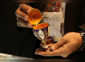 Encrusted With Semi-Precious Stones, Charming Replicas Of Imperial Eggs By Faberge On Display At Dubai International Jewellery Week