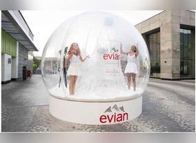 evian brings the French Alps in a Giant Snow Globe to Dubai