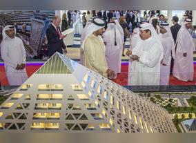 His Highness Sheikh Rashid bin Humaid Al Nuaimi Visits Falconcity of Wonders Stand at Cityscape Global 2015