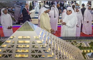 His Highness Sheikh Rashid bin Humaid Al Nuaimi Visits Falconcity of Wonders Stand at Cityscape Global 2015