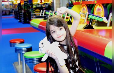 Modhesh World Kid of the Day Jawahir Al Thani poses for the camera