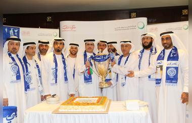 DEWA celebrates with Al Nasr Club its winning of Presidents Cup