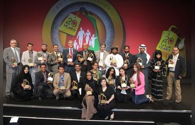 His Highness Sheikh Ahmed bin Saeed Al Maktoum awards winners of Dubai Shopping Festival 2015 Media Awards