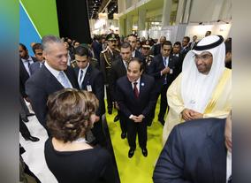Egyptian President Abdel Fattah Al-Sisi visits GEs pavilion at WFES 2015