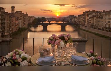 Four seasons hotel firenze presents a unique dining experience on the one and only open terrace of ponte vecchio