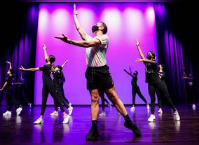 Over 200 students at GEMS Wellington Academy  Silicon Oasis step in time with Mary Poppins dance star Sam Lathwood