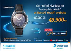 Special Monthly Mega Hit Offer on  Galaxy Watch 3 From Best Al-Yousifi as announced by Burgan Bank