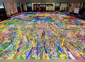 Sacha Jafri and GEMS Wellington International School students team up to help create the world's largest art canvas