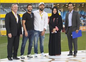 International cricket greats Yuvraj Singh and Shahid Afridi see Laing ORourke beat CoEX in Expo 2020 Dubai cricket tournament final