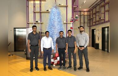 1200+ used water bottles for a eco-friendly Christmas tree by Studio M Arabian Plaza