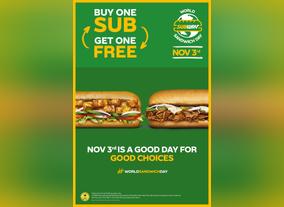 SUBWAY UAE TO OFFER FREE SUBS TO COMMEMORATE WORLD SANDWICH DAY ON NOVEMBER 3rd, 2019